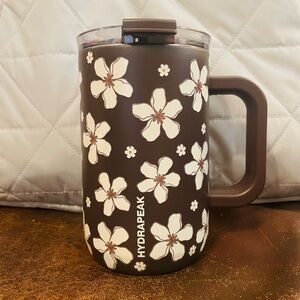 Hydrapeak Floral tumbler brown and white bnwt